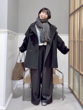 「アイテム（トートバッグ）」を使った、おふくさん（レディース・158cm・40代）の冬コーディネート