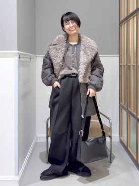 「アイテム（スウェットパンツ）」を使った、おふくさん（レディース・158cm・30代）の秋コーディネート