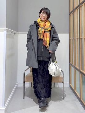 「アイテム（パーカー）」を使った、おふくさん（レディース・158cm・30代）の冬コーディネート