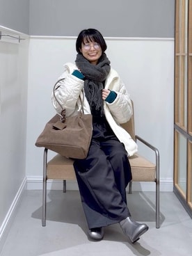 「アイテム（トートバッグ）」を使った、おふくさん（レディース・158cm・40代）の冬コーディネート