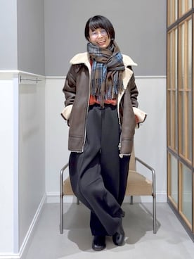 「アイテム（スウェットパンツ）」を使った、おふくさん（レディース・158cm・30代）の秋コーディネート