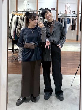 「LEPSIM（レプシィム）のソフトクッションローファー　1054555（ローファー、ブラウン系）」を使った、おふくさん（レディース）の秋コーディネート