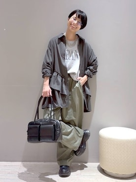 「LEPSIM（レプシィム）のアイテム（Tシャツ/カットソー）」を使った、おふくさん（レディース・158cm）の夏コーディネート