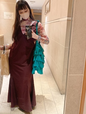 「インスタフォローしてね！」｜「アイテム（ワンピース/ドレス）」を使った、ちゃんまみさん（レディース・163cm）の秋コーディネート