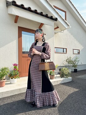 「インスタフォローしてね！」｜「アイテム（ワンピース/ドレス）」を使った、ちゃんまみさん（レディース・163cm）の春コーディネート