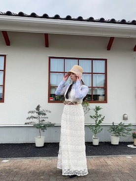 「古着好きな人と繋がりたい」｜「アイテム（その他シューズ）」を使った、ちゃんまみさん（レディース・163cm）の春コーディネート