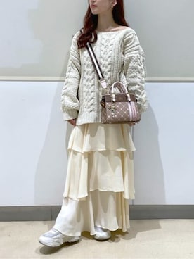 「& chouette（アンドシュエット）のアイテム（ハンドバッグ）」を使った、&chouette（アンドシュエット）さん（レディース・149cm）の冬コーディネート