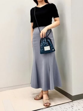 「アイテム（バッグ、ブルー系）」を使った、&chouette（アンドシュエット）さん（レディース・158cm）の秋コーディネート
