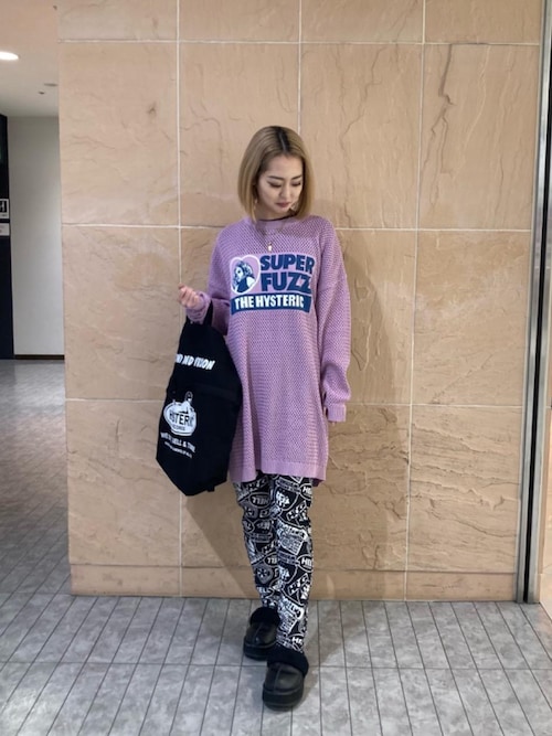 HYSTERIC GLAMOUR SUPER HYS柄 リバーシブルスウェットパンツ 