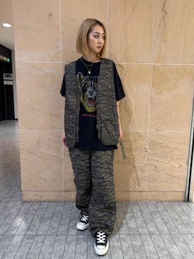 「ワイドパンツ 」｜「アイテム（シューズ）」を使った、rairaiさん（レディース・159cm）の冬コーディネート