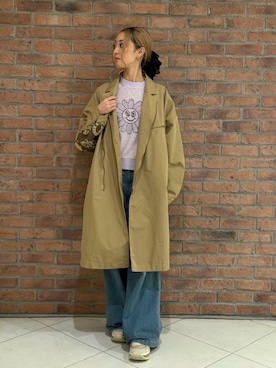 「アイテム（スウェット、パープル系）」を使った、rairaiさん（レディース・159cm）の秋コーディネート