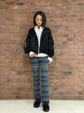 「HYSTERIC GLAMOUR（ヒステリックグラマー）のアイテム（シャツ/ブラウス）」を使った、rairaiさん（レディース・159cm）の秋コーディネート