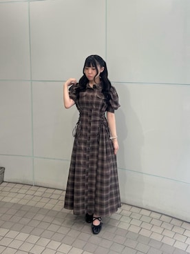 「アイテム（シャツワンピース）」を使った、ちゃんみゆさん（レディース・148cm）の秋コーディネート