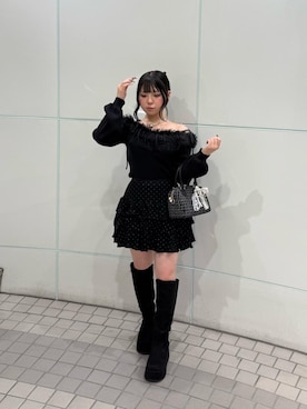 「アイテム（ボストンバッグ）」を使った、ちゃんみゆさん（レディース・148cm）の秋コーディネート