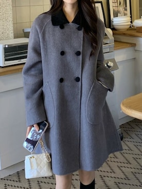 「レトロ」｜「アイテム（その他アウター）」を使った、Ulyssesさん（レディース・163cm）の冬コーディネート