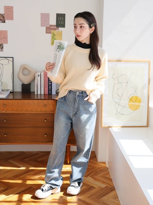 セール】指抜きクルーネックニット（ニット/セーター）｜Girly