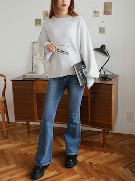 「アイテム（その他トップス、シルバー系）」を使った、Ulyssesさん（レディース・158cm）の秋コーディネート