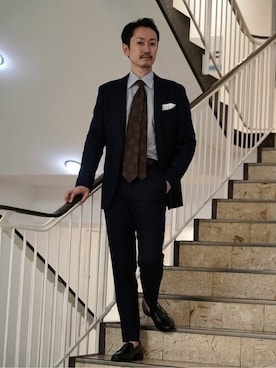 「EDIFICE SELECT（エディフィスセレクト）のアイテム（スラックス）」を使った、EDIFICE OFFICIALさん（メンズ・168cm）の秋コーディネート