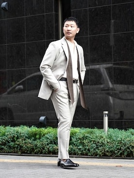 「THROW（スロー）のアイテム」を使った、EDIFICE OFFICIALさん（メンズ・173cm）の秋コーディネート