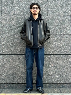 「EDIFICEスタッフ」｜「アイテム（ブルゾン）」を使った、EDIFICE OFFICIALさん（メンズ・178cm）の冬コーディネート