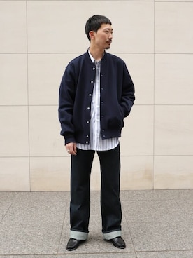 「LOOPWHEELER（ループウィラー）のアイテム（スウェット）」を使った、EDIFICE OFFICIALさん（メンズ・177cm）の冬コーディネート