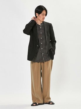 「EDIFICE LA BOUCLE（エディフィスラブークル）のアイテム（シャツ/ブラウス）」を使った、EDIFICE OFFICIALさん（メンズ・171cm）の春コーディネート