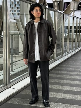 「ENZO BONAFE（エンツォボナフェ）のアイテム（シューズ）」を使った、EDIFICE OFFICIALさん（メンズ・175cm）の秋コーディネート