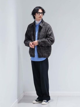 「ツイードジャケット」｜「アイテム（その他アウター）」を使った、EDIFICE OFFICIALさん（メンズ・182cm）の秋コーディネート