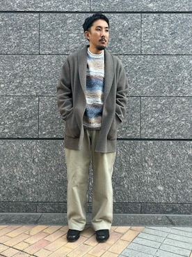 「EDIFICE LA BOUCLE（エディフィスラブークル）のアイテム（トップス）」を使った、EDIFICE OFFICIALさん（メンズ・171cm）の秋コーディネート