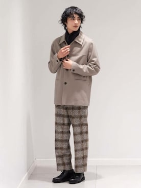 「Paraboot（パラブーツ）のアイテム（その他シューズ）」を使った、EDIFICE OFFICIALさん（メンズ・182cm）の秋コーディネート