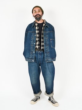 EDIFICE OFFICIALさんの「【Levi’s/リーバイス】30th 別注 Type 1 トラッカージャケット」を使ったコーディネート