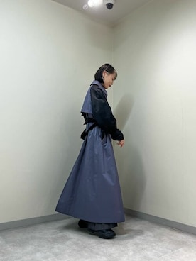 「アイテム（ステンカラーコート）」を使った、vxxkさん（レディース・163cm）の夏コーディネート