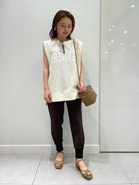 「アイテム（サンダル、グリーン系）」を使った、Ayaさん（レディース・148cm）の夏コーディネート