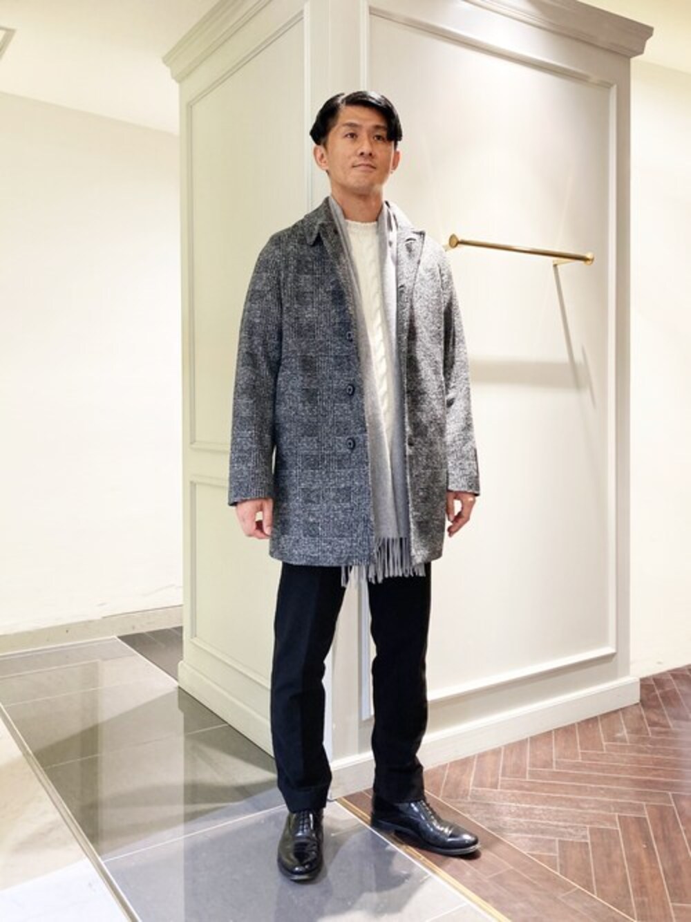 マッキントッシュロンドン【FLEX JERSEY】ツイードシングルコート