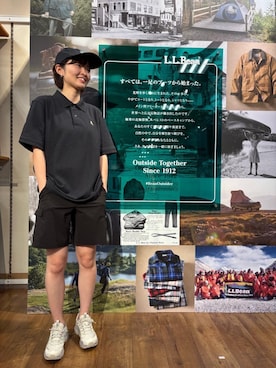 「L.L.Bean（エルエルビーン）のアイテム（ポロシャツ）」を使った、014117さん（レディース・164cm）の夏コーディネート