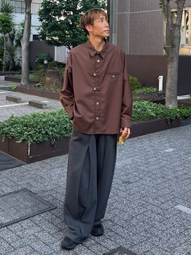 「アイテム（スウェットパンツ）」を使った、YOSHIさん（メンズ・170cm）の秋コーディネート