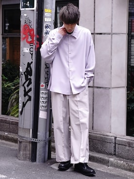 「CASPER JOHN」｜「アイテム（モカシン/デッキシューズ）」を使った、YOSHIさん（メンズ・171cm）の春コーディネート