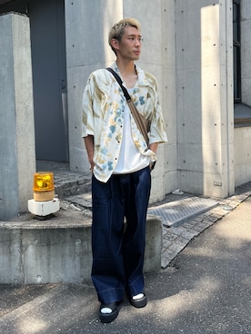「CASPER JOHN」｜「アイテム（サンダル）」を使った、YOSHIさん（メンズ・171cm）の夏コーディネート