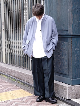 「CASPER JOHN」｜「アイテム（モカシン/デッキシューズ）」を使った、YOSHIさん（メンズ・171cm）の春コーディネート