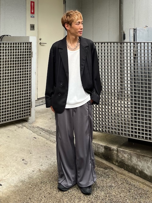 Smooth shark tab button tailored jacket/スムースシャークタブボタンテーラードジャケット