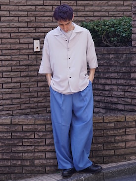 「CASPER JOHN」｜「アイテム（モカシン/デッキシューズ）」を使った、YOSHIさん（メンズ・171cm）の春コーディネート