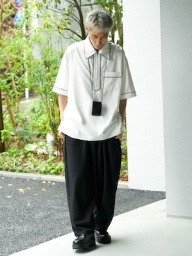 「Hender Scheme（エンダースキーマ）のアイテム（財布/小物）」を使った、YOSHIさん（メンズ・171cm）の春コーディネート