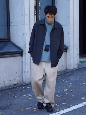 「Hender Scheme（エンダースキーマ）のアイテム（財布/小物）」を使った、YOSHIさん（メンズ・171cm）の冬コーディネート