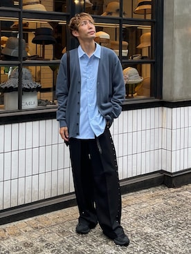 「アイテム（カーディガン/ボレロ）」を使った、YOSHIさん（メンズ・170cm）の秋コーディネート