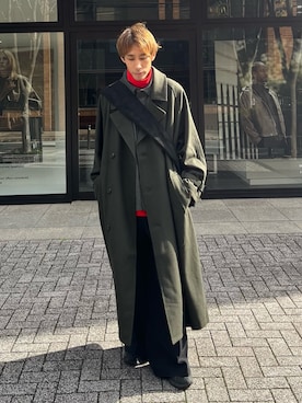 「アイテム（ステンカラーコート）」を使った、YOSHIさん（メンズ・170cm）の秋コーディネート