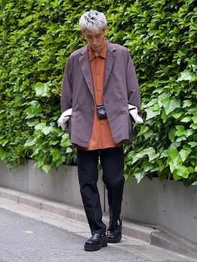 「アイテム（財布）」を使った、YOSHIさん（メンズ・171cm）の春コーディネート