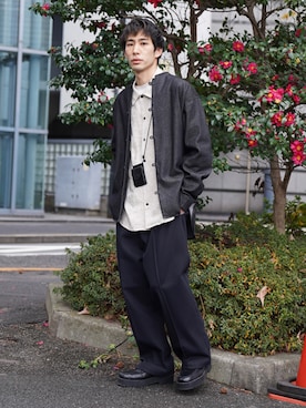 「Hender Scheme（エンダースキーマ）のアイテム（財布/小物）」を使った、YOSHIさん（メンズ・171cm）の冬コーディネート