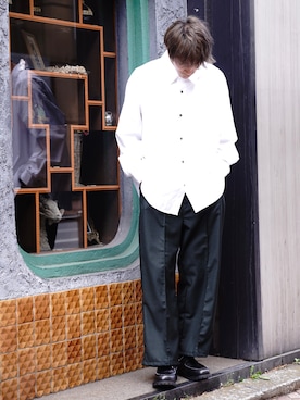 「CASPER JOHN」｜「アイテム（モカシン/デッキシューズ）」を使った、YOSHIさん（メンズ・171cm）の春コーディネート