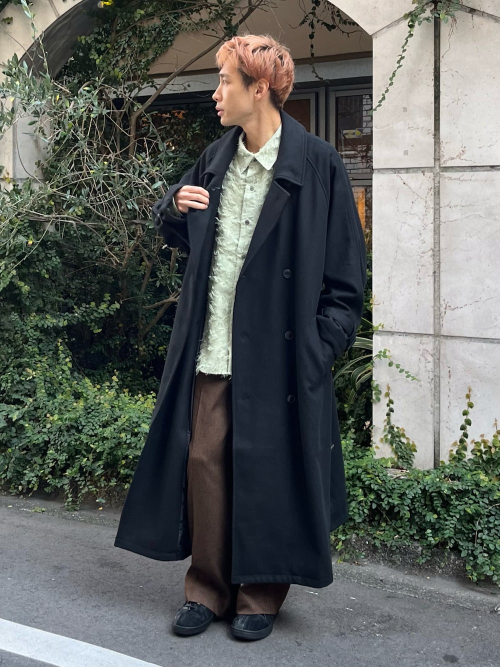 Imitation wool tweed & wool straight slacks/イミテーションウールツィードストレートスラックスを使った人気ファッションコーディネート  - WEAR