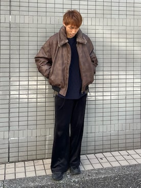 「アイテム（MA-1）」を使った、YOSHIさん（メンズ・171cm）の秋コーディネート